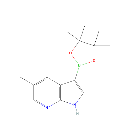 5-Methyl-3-(4,4,5,5-tetramethyl-1,3,2-dioxaborolan-2-yl)-1H-pyrrolo[2,3-b]pyridine (CAS: 1198096-23-9) - Chemical Structure and Molecular Formula 