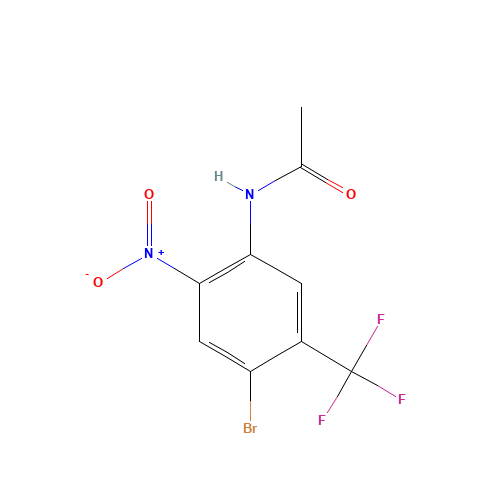 N-[4-Bromo-2-nitro-5-(trifluoromethyl)phenyl]-acetamide (CAS: 157554-76-2) - Chemical Structure and Molecular Formula 