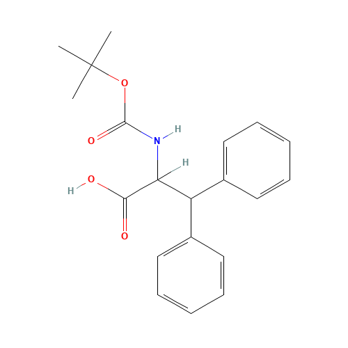 BOC-DL-3,3-diphenylalanine (CAS: 119363-63-2) - Chemical Structure and Molecular Formula 