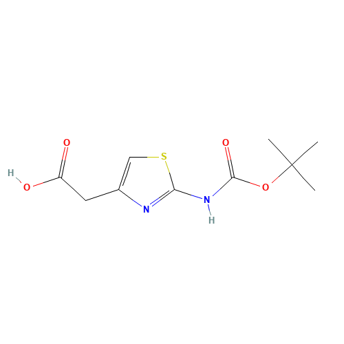 N-BOC-2-amino-4-thiazolacetic acid (CAS: 89336-46-9) - Chemical Structure and Molecular Formula 