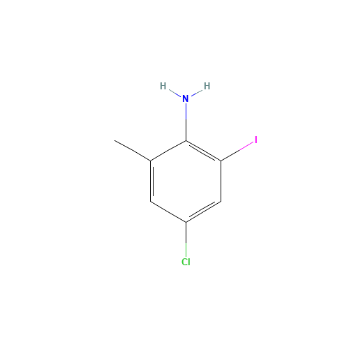 4-Chloro-2-iodo-6-methylaniline (CAS: 69705-29-9) - Chemical Structure and Molecular Formula 