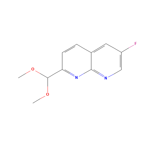 2-(Dimethoxymethyl)-6-fluoro-1,8-naphthyridine (CAS: 1222533-72-3) - Chemical Structure and Molecular Formula 