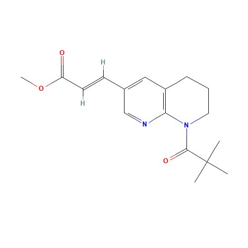 (E)-Methyl 3-(8-pivaloyl-5,6,7,8-tetrahydro-1,8-naphthyridin-3-yl)acrylate (CAS: 1222533-81-4) - Chemical Structure and Molecular Formula 