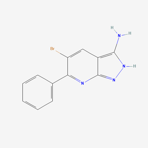 5-Bromo-6-phenyl-1H-pyrazolo[3,4-b]pyridin-3-amine (CAS: 583039-87-6) - Chemical Structure and Molecular Formula 