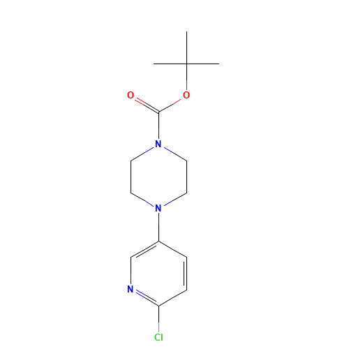 tert-Butyl 4-(6-chloropyridin-3-yl)piperazine-1-carboxylate (CAS: 633283-53-1) - Chemical Structure and Molecular Formula 