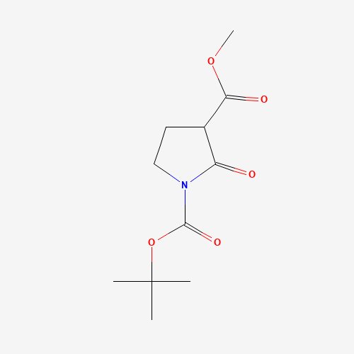 1-tert-Butyl 3-methyl 2-oxopyrrolidine-1,3-dicarboxylate (CAS: 431079-79-7) - Chemical Structure and Molecular Formula 