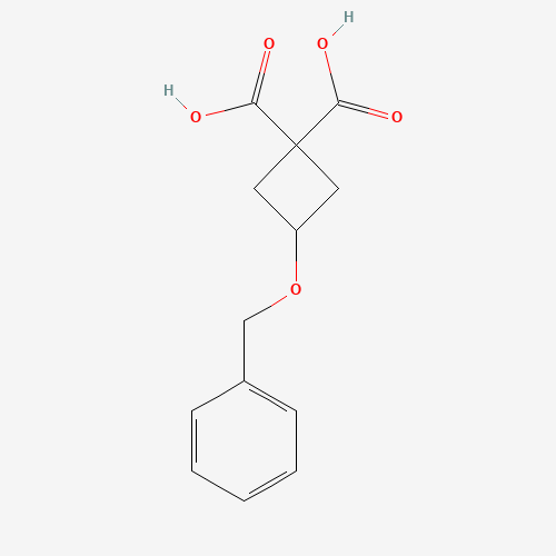3-Benzyloxycyclobutane-1,1-dicarboxylic acid (CAS: 84182-46-7) - Chemical Structure and Molecular Formula 