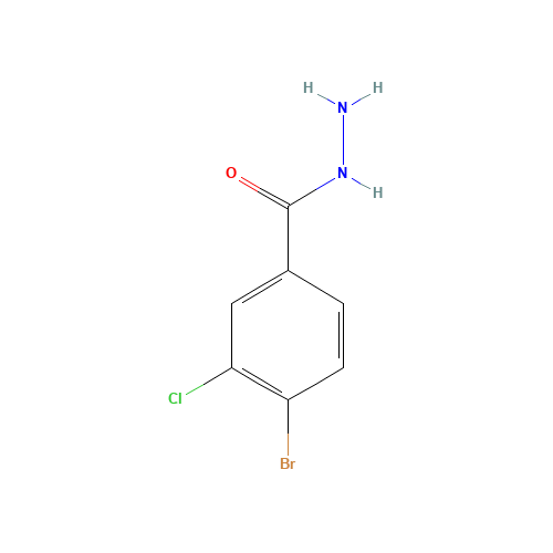 4-Bromo-3-chlorobenzhydrazide (CAS: 148993-19-5) - Chemical Structure and Molecular Formula 