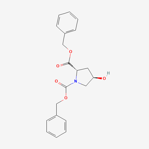(2S,4R)-1,2-dicarbobenzyloxy-4-hydroxypyrrolidine (CAS: 13500-53-3) - Chemical Structure and Molecular Formula 