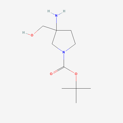 tert-Butyl 3-amino-3-(hydroxymethyl)pyrrolidine-1-carboxylate (CAS: 889949-18-2) - Chemical Structure and Molecular Formula 