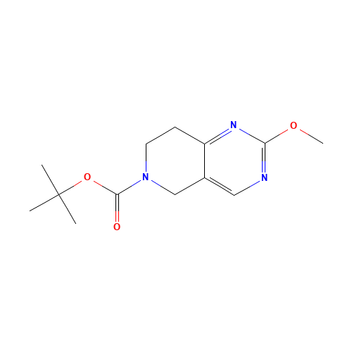 tert-Butyl 2-methoxy-7,8-dihydropyrido[4,3-d]-pyrimidine-6(5H)-carboxylate (CAS: 900156-22-1) - Chemical Structure and Molecular Formula 