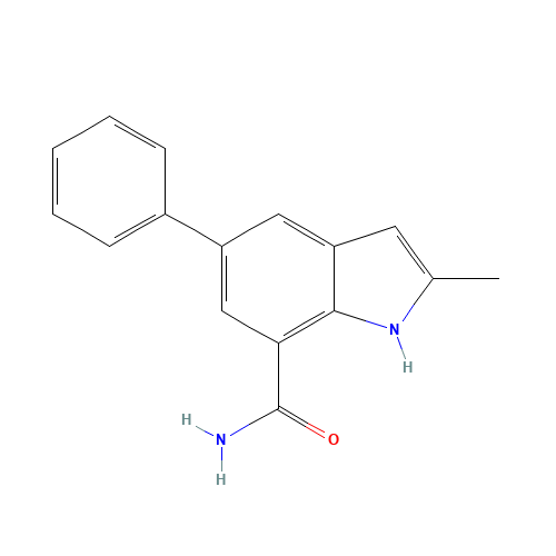 2-Methyl-5-phenyl-1H-indole-7-carboxamide (CAS: 943607-57-6) - Chemical Structure and Molecular Formula 