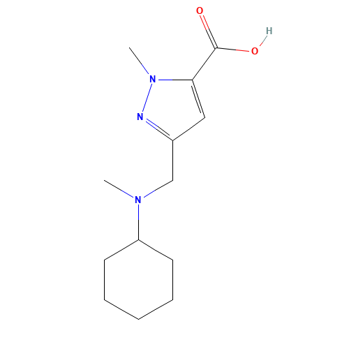 3-((Cyclohexyl(methyl)amino)methyl)-1-methyl-1H-pyrazole-5-carboxylic acid (CAS: 1223748-43-3) - Related Chemical Product