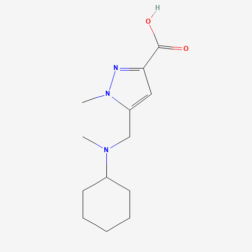 5-((Cyclohexyl(methyl)amino)methyl)-1-methyl-1H-pyrazole-3-carboxylic acid (CAS: 1223748-31-9) - Chemical Structure and Molecular Formula 