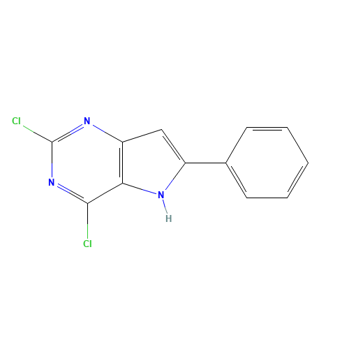 2,4-Dichloro-6-phenyl-5H-pyrrolo[3,2-d]pyrimidine (CAS: 237435-80-2) - Chemical Structure and Molecular Formula 