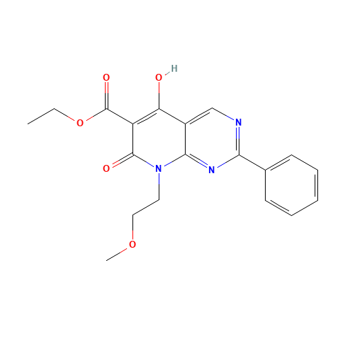 Ethyl 5-hydroxy-8-(2-methoxyethyl)-7-oxo-2-phenyl-7,8-dihydropyrido[2,3-d]pyrimidine-6-carboxylate (CAS: 76360-60-6) - Related Chemical Product