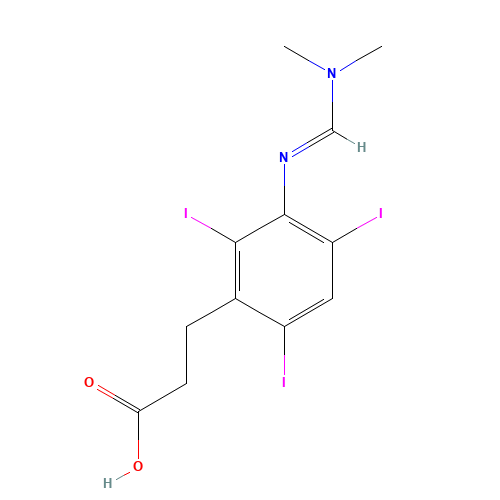 3-(3-{[(Dimethylamino)methylene]amino}-2,4,6-triiodophenyl)propanoic acid hydrochloride (CAS: 5587-89-3) - Related Chemical Product