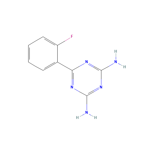 6-(2-Fluorophenyl)-[1,3,5]triazine-2,4-diamine (CAS: 30530-42-8) - Chemical Structure and Molecular Formula 