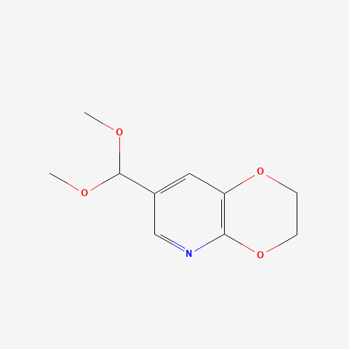 7-(Dimethoxymethyl)-2,3-dihydro-[1,4]dioxino-[2,3-b]pyridine (CAS: 1261365-94-9) - Chemical Structure and Molecular Formula 