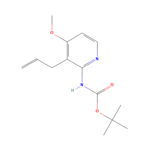 tert-Butyl (3-allyl-4-methoxypyridin-2-yl)-carbamate (CAS: 1261365-49-4) - Chemical Structure and Molecular Formula 
