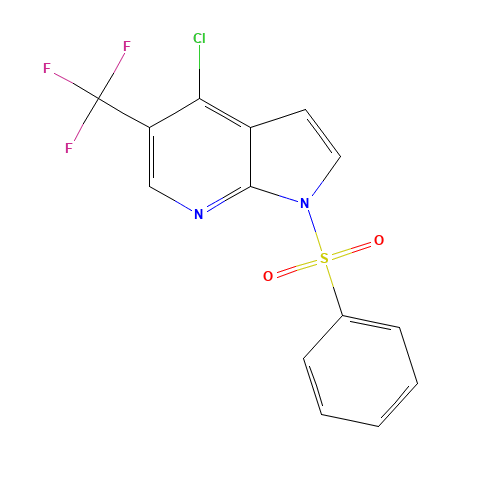 4-Chloro-1-(phenylsulfonyl)-5-(trifluoromethyl)-1H-pyrrolo[2,3-b]pyridine (CAS: 1196507-57-9) - Related Chemical Product