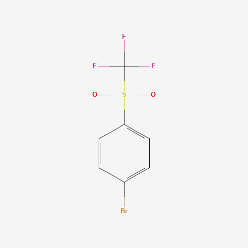 1-Bromo-4-[(trifluoromethyl)sulfonyl]benzene (CAS: 312-20-9) - Chemical Structure and Molecular Formula 