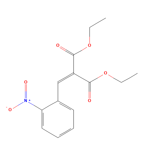 1,3-Diethyl 2-[(2-nitrophenyl)methylidene]-propanedioate (CAS: 17422-56-9) - Chemical Structure and Molecular Formula 