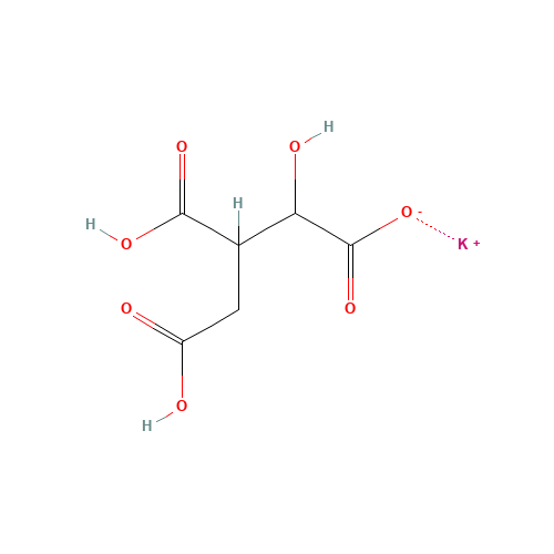 Potassium 3,4-dicarboxy-2-hydroxybutanoate (CAS: 205939-59-9) - Chemical Structure and Molecular Formula 
