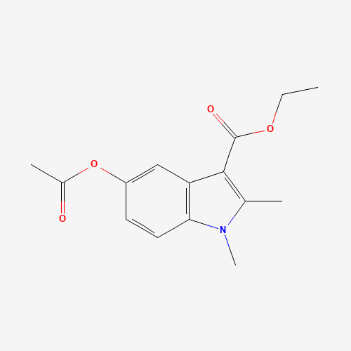 Ethyl 5-(acetyloxy)-1,2-dimethyl-1H-indole-3-carboxylate (CAS: 40945-79-7) - Chemical Structure and Molecular Formula 