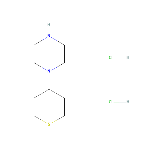 1-(Tetrahydro-2H-thiopyran-4-yl)piperazine dihydrochloride (CAS: 914654-77-6) - Chemical Structure and Molecular Formula 