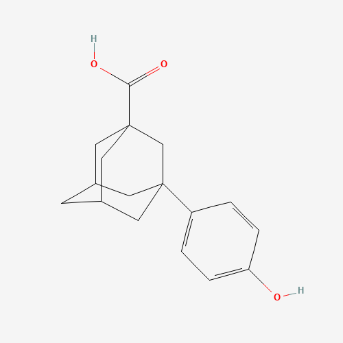 3-(4-Hydroxyphenyl)adamantane-1-carboxylic acid (CAS: 56531-55-6) - Chemical Structure and Molecular Formula 