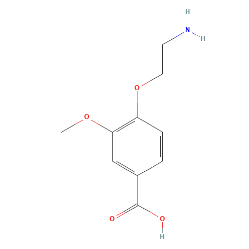4-(2-Aminoethoxy)-3-methoxybenzoic acid (CAS: 1011408-00-6) - Chemical Structure and Molecular Formula 