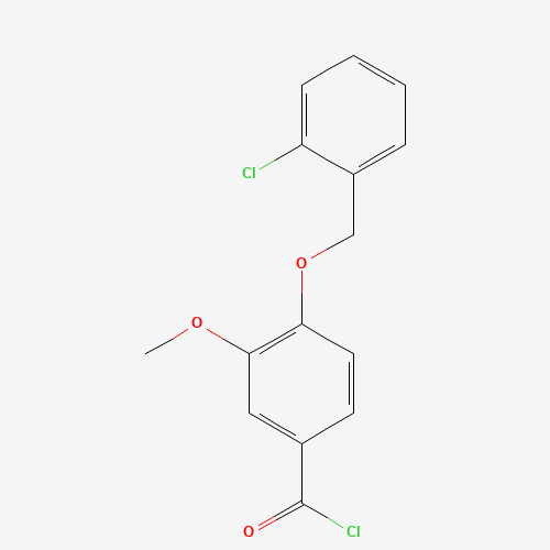 4-[(2-Chlorobenzyl)oxy]-3-methoxybenzoyl chloride (CAS: 381205-83-0) - Chemical Structure and Molecular Formula 