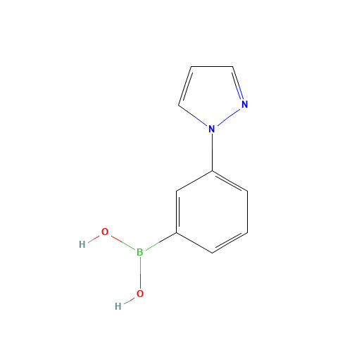 [3-(1H-Pyrazol-1-yl)phenyl]boronic acid (CAS: 476620-22-1) - Chemical Structure and Molecular Formula 