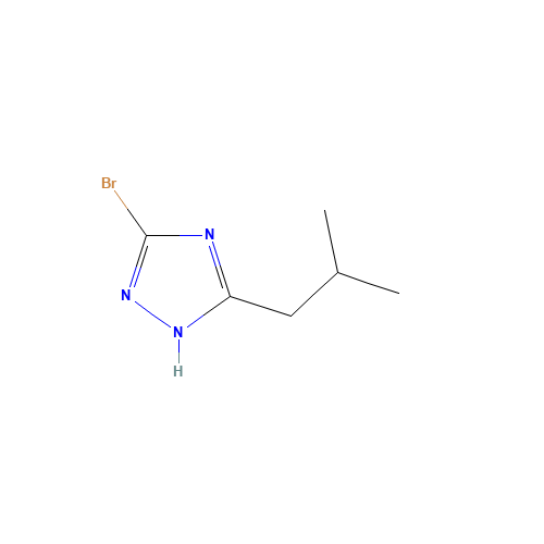 3-Bromo-5-isobutyl-1H-1,2,4-triazole (CAS: 141831-73-4) - Chemical Structure and Molecular Formula 