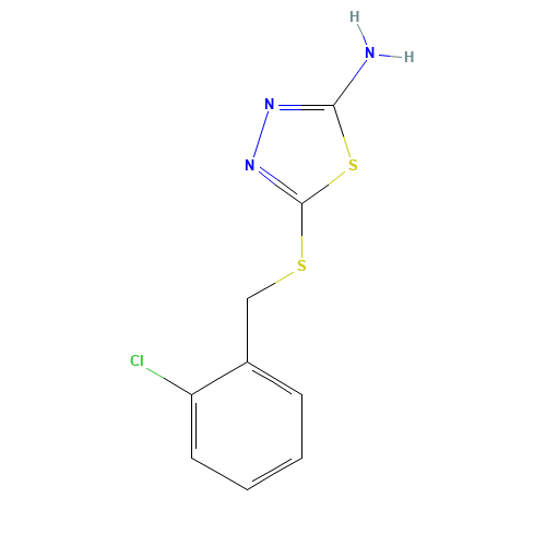 5-[(2-Chlorobenzyl)thio]-1,3,4-thiadiazol-2-amine (CAS: 299442-99-2) - Chemical Structure and Molecular Formula 