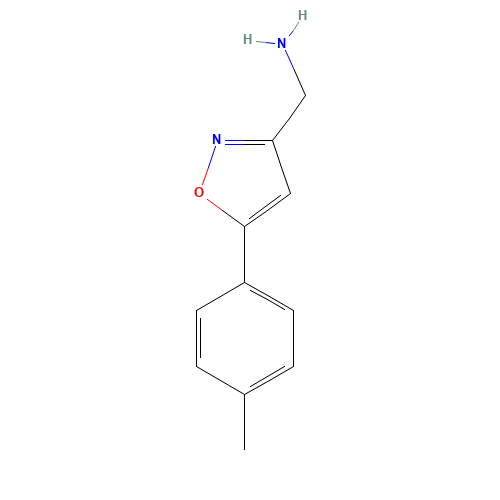 {[5-(4-Methylphenyl)isoxazol-3-yl]methyl}amine (CAS: 893639-11-7) - Chemical Structure and Molecular Formula 