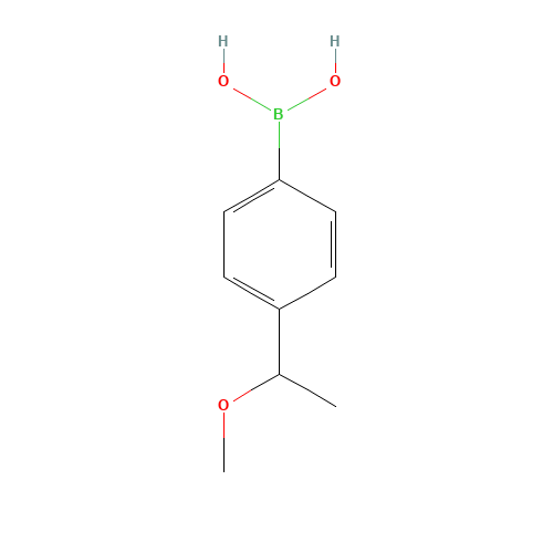 [4-(1-Methoxyethyl)phenyl]boronic acid (CAS: 945723-15-9) - Chemical Structure and Molecular Formula 