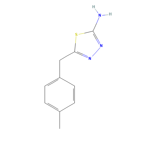 5-(4-Methylbenzyl)-1,3,4-thiadiazol-2-amine (CAS: 39181-45-8) - Chemical Structure and Molecular Formula 