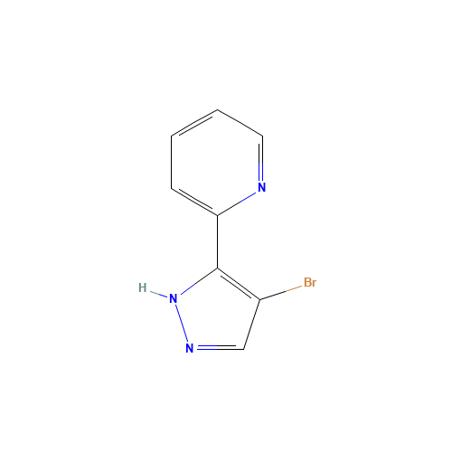 2-(4-Bromo-1H-pyrazol-3-yl)pyridine (CAS: 166196-52-7) - Chemical Structure and Molecular Formula 