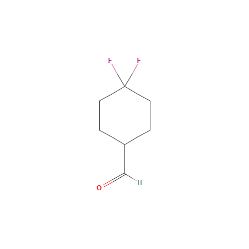 4,4-Difluorocyclohexanecarboxaldehyde (CAS: 265108-36-9) - Chemical Structure and Molecular Formula 