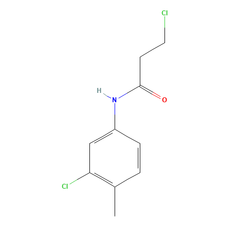 3-Chloro-N-(3-chloro-4-methylphenyl)propanamide (CAS: 51318-77-5) - Chemical Structure and Molecular Formula 