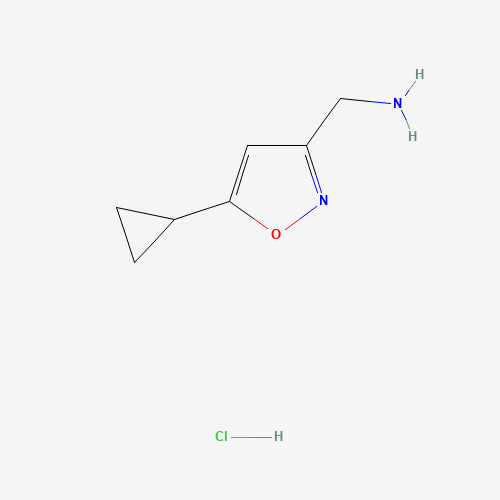 [(5-Cyclopropylisoxazol-3-yl)methyl]amine hydrochloride (CAS: 1060817-49-3) - Chemical Structure and Molecular Formula 