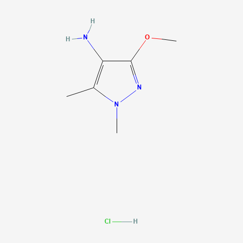 3-Methoxy-1,5-dimethyl-1H-pyrazol-4-amine hydrochloride (CAS: 1211264-90-2) - Chemical Structure and Molecular Formula 