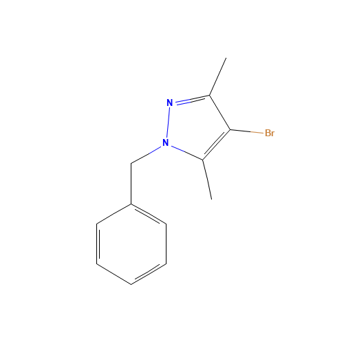 1-Benzyl-4-bromo-3,5-dimethyl-1H-pyrazole hydrochloride (CAS: 51108-53-3) - Chemical Structure and Molecular Formula 