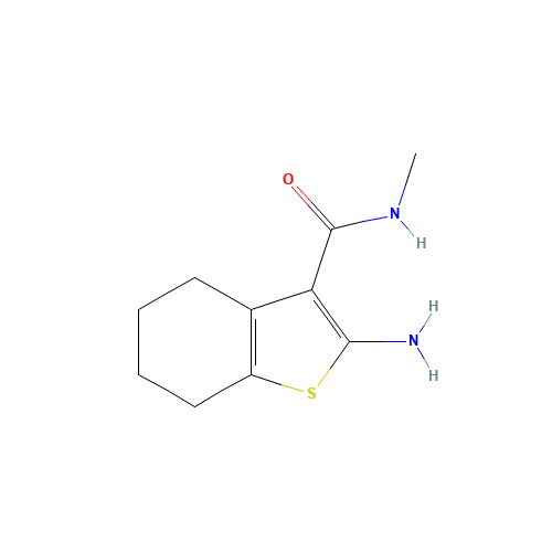 2-Amino-N-methyl-4,5,6,7-tetrahydro-1-benzothiophene-3-carboxamide (CAS: 38201-62-6) - Chemical Structure and Molecular Formula 
