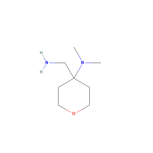 [4-(Aminomethyl)tetrahydro-2H-pyran-4-yl]-dimethylamine (CAS: 176445-80-0) - Chemical Structure and Molecular Formula 