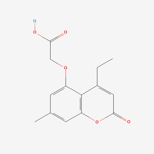 [(4-Ethyl-7-methyl-2-oxo-2H-chromen-5-yl)oxy]-acetic acid (CAS: 690681-33-5) - Chemical Structure and Molecular Formula 