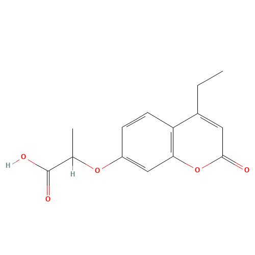2-[(4-Ethyl-2-oxo-2H-chromen-7-yl)oxy]-propanoic acid (CAS: 314742-23-9) - Chemical Structure and Molecular Formula 