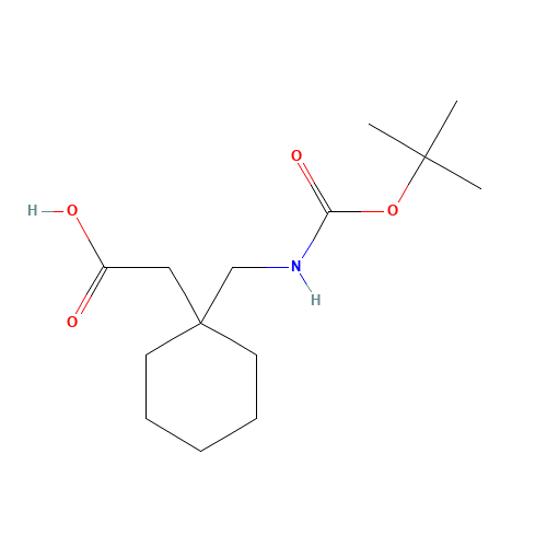 (1-{[(tert-Butoxycarbonyl)amino]methyl}-cyclohexyl)acetic acid (CAS: 227626-60-0) - Chemical Structure and Molecular Formula 